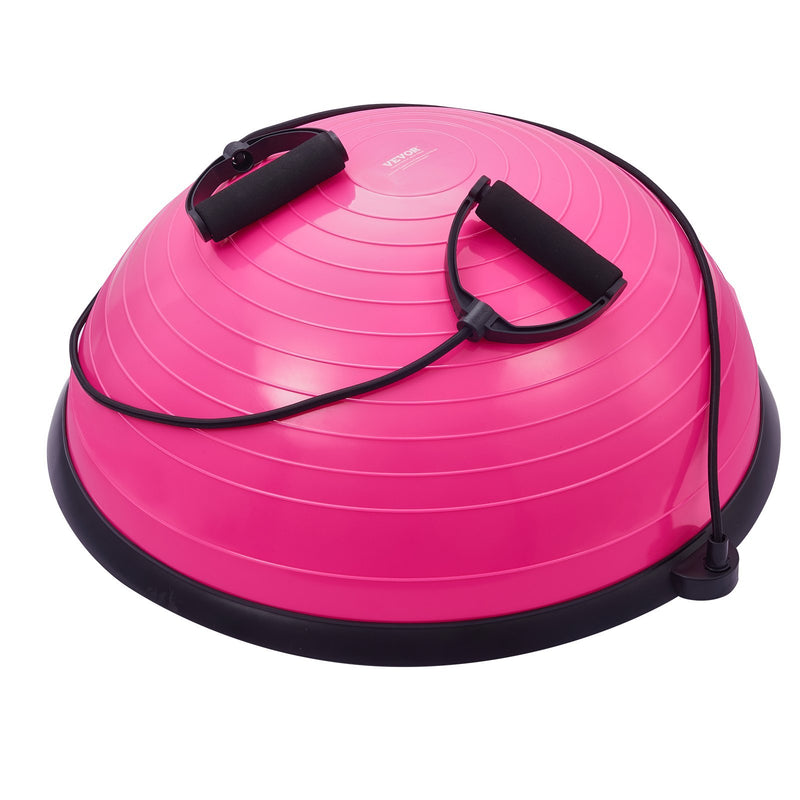 VEVOR Half Exercise Ball Trainer, 23 Inch Balance Ball Trainer, 660lbs Capacity Stability Ball, Yoga Ball With Resistance Bands & Foot Pump, Strength Fitness Ball For Home Gym, Full Body Workout,